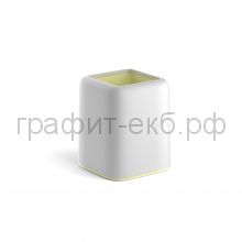 Стакан для ручек ErichKrause FORTE Pastel белый с желтой вставкой 53256