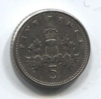 5 пенсов 1990 Великобритания