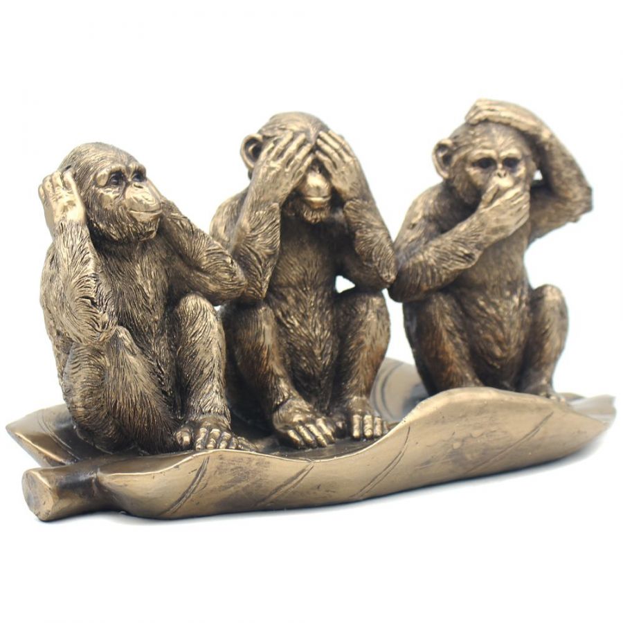 Фигурка Бронза Три мудрые обезьянки 28х14см