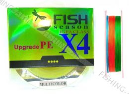 Плетённый шнур Fish Season Upgrade PE X4 igfa class Multicolor 150 м 0.14 мм #0.8