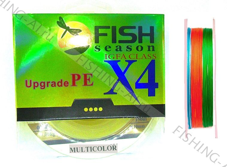 Плетённый шнур Fish Season Upgrade PE X4 igfa class Multicolor 150 м 0.12 мм #0.6