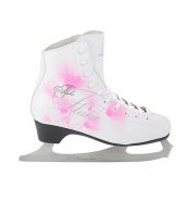 Фигурные коньки СК (Спортивная Коллекция) Flake Leathe бело-розовый