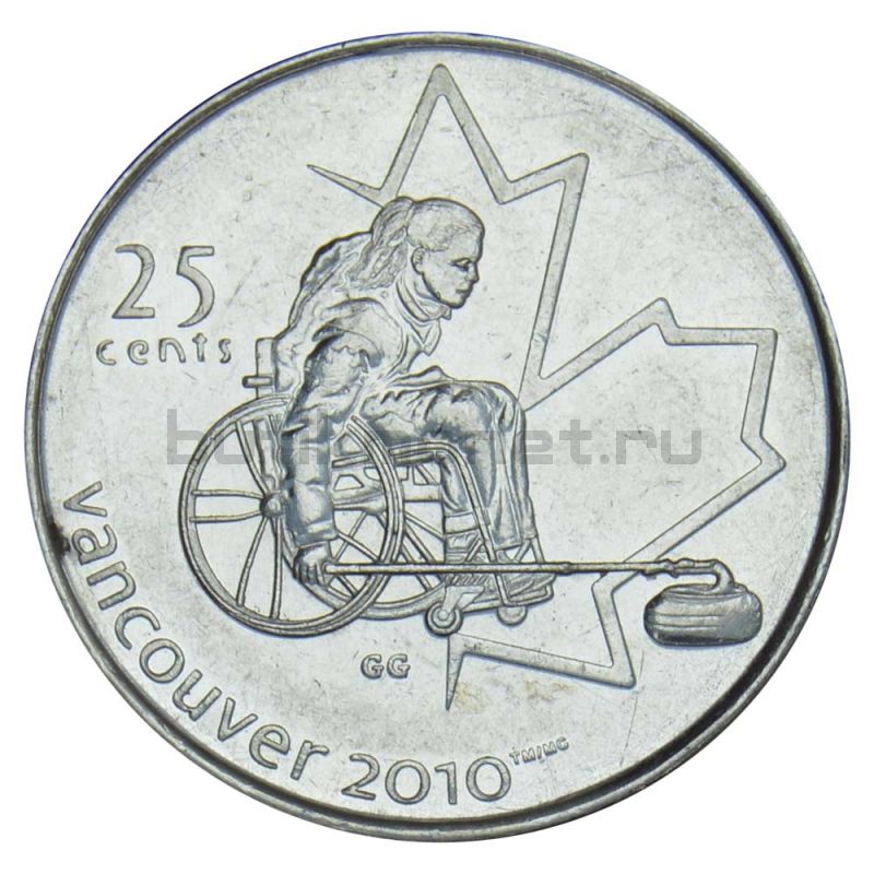 25 центов 2007 Канада Паралимпийский Кёрлинг (Олимпийские игры в Ванкувере)