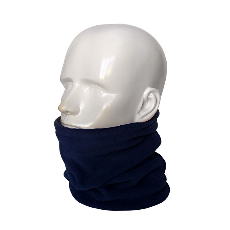 Шапка-шарф с бортиком, темно-синяя