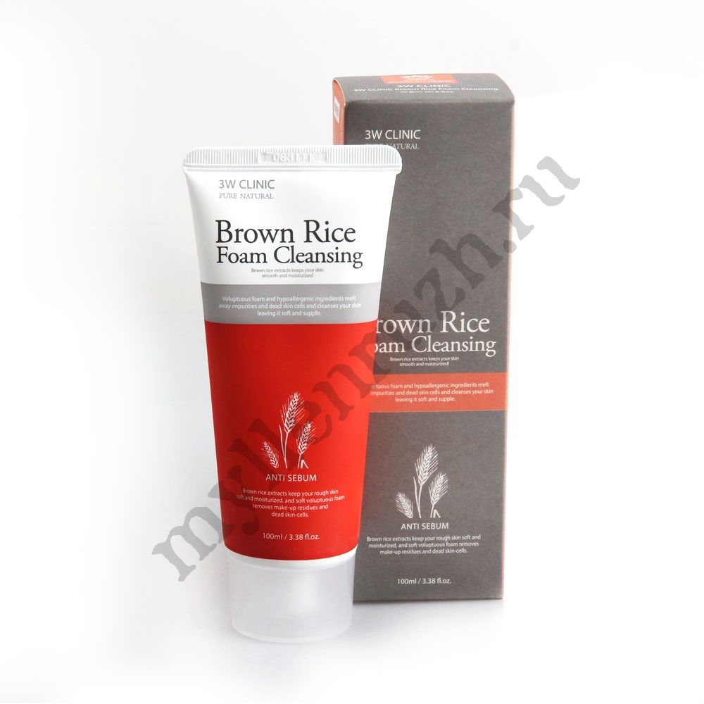 Пенка для умывания 3W Clinic Brown Rice Foam Cleansing Anti Sebum