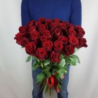 Букет из высокой красной ПРЕМИУМ розы