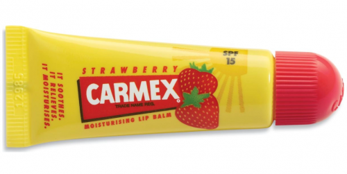 Carmex Бальзам для губ с ароматом клубники с защитой от воздействия ультрафиолета SPF15, туба в блистере
