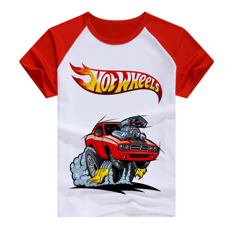 Красная футболка с машинкой Hot Wheels