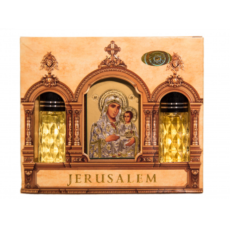 Набор благовоний "Миро" с иконой Пресвятой Богородицы "Иерусалимская" (ароматы 2шт по 10мл)