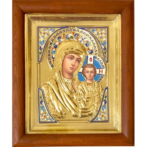 Венчальная пара иконы спаситель и Божья матерь Казанская  в киоте