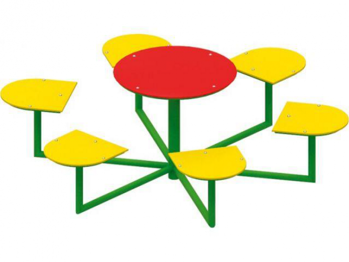 Детский Стол 6 мест круглый стол