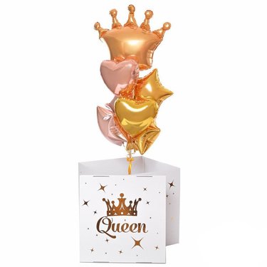 Коробка сюрприз с золотой короной
