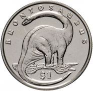 Сьерра-Леоне 1 доллар (dollar) 2006 "Динозавры - Бронтозавр"
