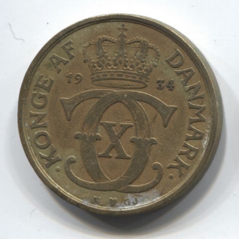 1 крона 1934 Дания Редкий год