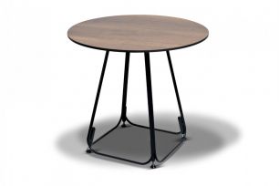 Журнальный стол круглый  "Альберто" O60см, столешница HPL, цвет дуб, подстолье металлическое