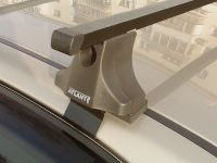 Багажник на крышу Ford Ranger, Атлант, стальные прямоугольные дуги (в пластике)