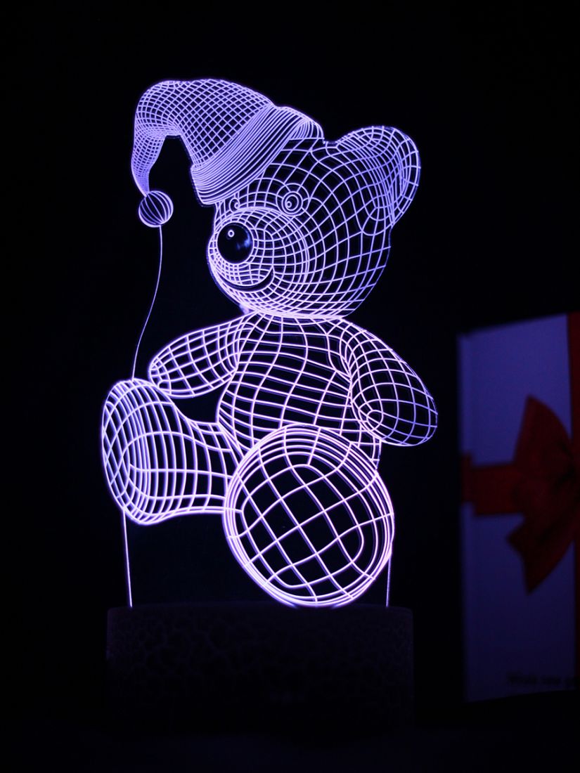 Светодиодный ночник PALMEXX 3D светильник LED RGB 7 цветов (медвежонок в шапке)