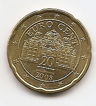 20 евроцентов Австрия 2008 регулярная из обращения