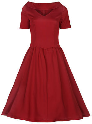 Красное вечернее платье в стиле ретро "Бетси"