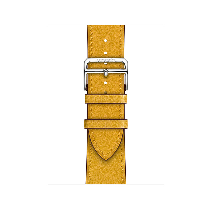 Ремешок Apple Watch Hermès Jaune Ambre Swift Leather Single Tour из кожи (для корпуса 40/41 мм)