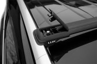 Багажник на рейлинги Škoda Roomster 2006-10, Lux Hunter, черный, крыловидные аэродуги
