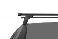 Багажник на крышу Mitsubishi Outlander 3, Lux, стальные прямоугольные дуги на интегрированные рейлинги