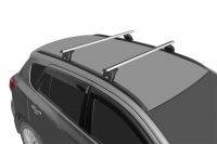 Багажник на крышу Mitsubishi Outlander 3, Lux, аэродинамические дуги (53 мм) на интегрированные рейлинги