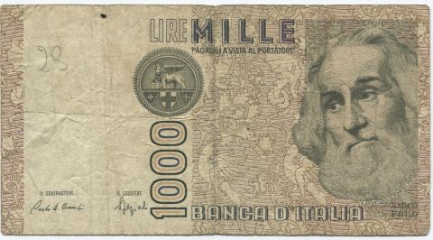 1000 лир 1982 Италия