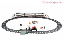 Конструктор радиоуправляемый LEPIN City Скоростной пассажирский поезд 02010 (Аналог LEGO City Trains 60051) 610 дет
