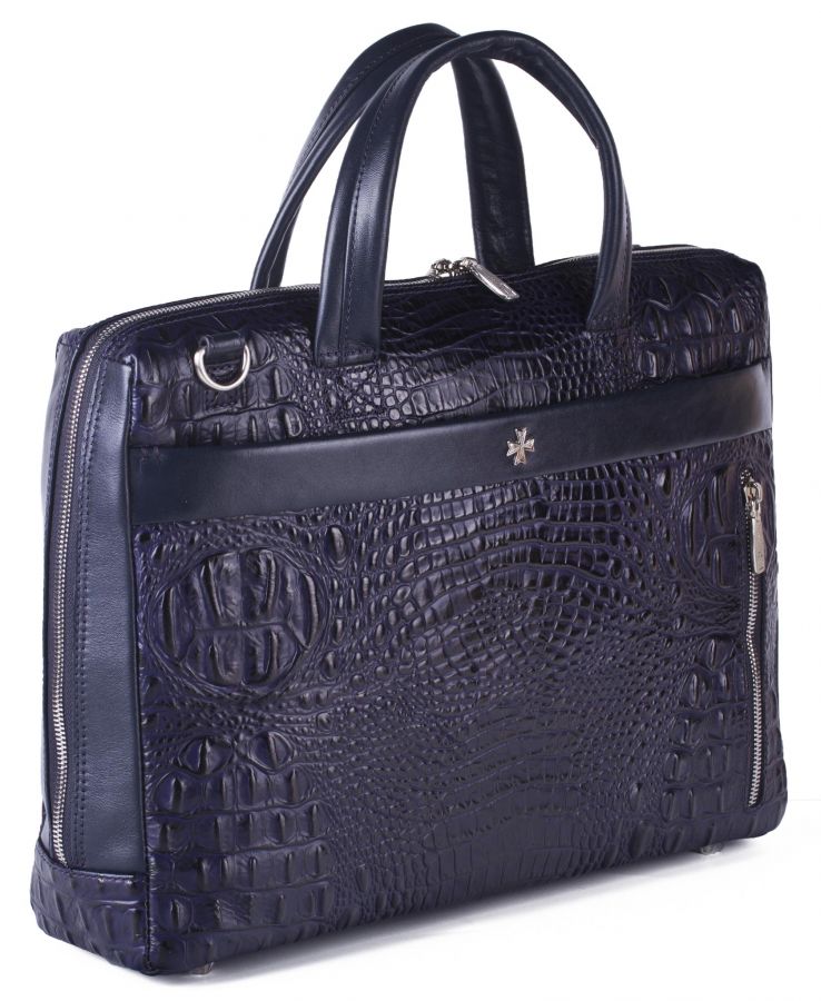 Кожаная сумка-портфель Narvin 9752-N.Bambino D.Blue