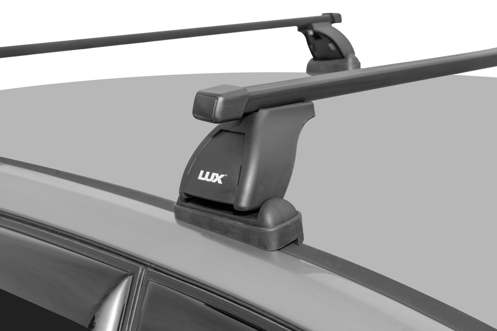 Багажник на крышу Mitsubishi ASX, без рейлингов, со штатными местами (резьбовое отверстие), Lux, прямоугольные стальные дуги
