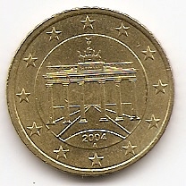 50 евроцентов Германия 2004 регулярная из обращения Двор А