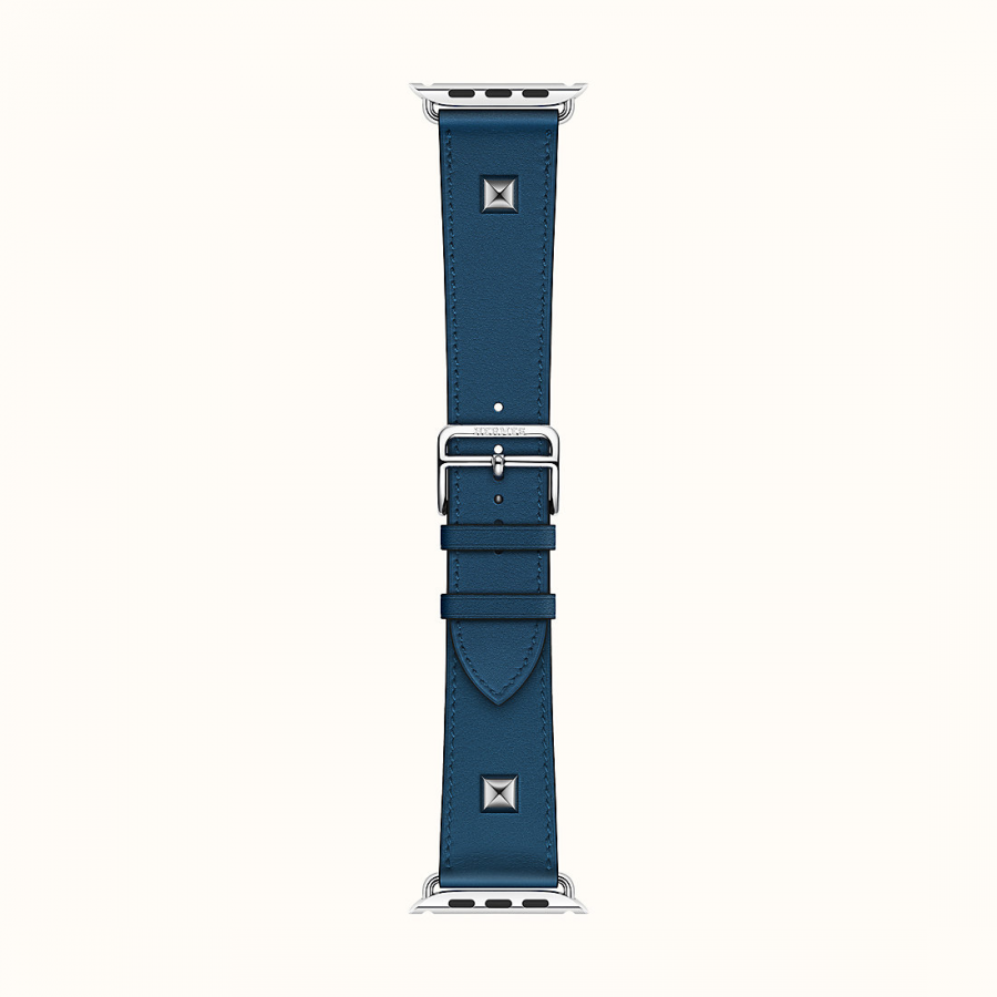 Ремешок Apple Watch Hermès Deep Blue Leather Double Tour Medor из кожи (для корпуса 40/41 мм)