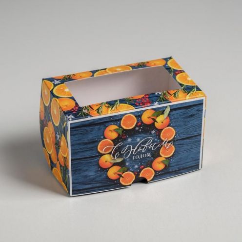 Коробка для капкейков «С Новым Годом» 10 х 16 х 10 см