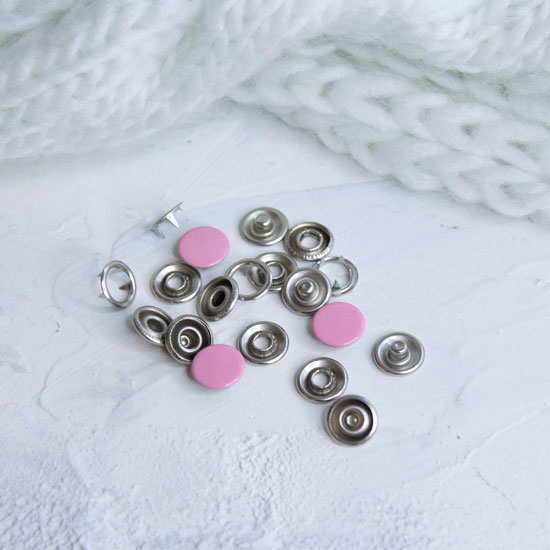 Кнопки рубашечные закрытые - Розовый металл 9.5 мм