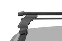 Багажник на крышу Mazda 3 sedan/hatchback (2013-18), Lux, стальные прямоугольные дуги. Крепление в штатные места.