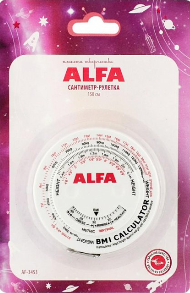 Сантиметр-рулетка биометрический Alfa (150 cм)