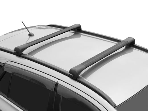 Багажник на крышу Jeep Compass 2017-..., Lux Bridge, крыловидные дуги (черный цвет)