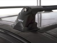 Багажник на крышу Mazda 3 (BL) 2009-2013, Turtle Air 3 Premium, аэродинамические дуги в штатные места (черный цвет)