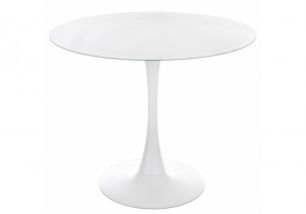 Стеклянный стол Tulip 90 white