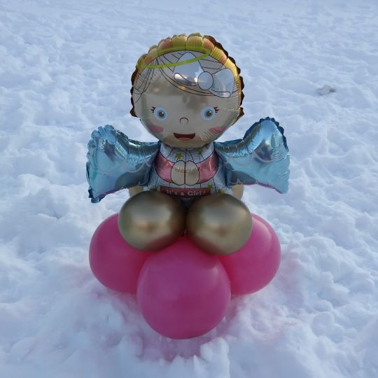 Ангелочек на облаке Девочка фигура из шаров