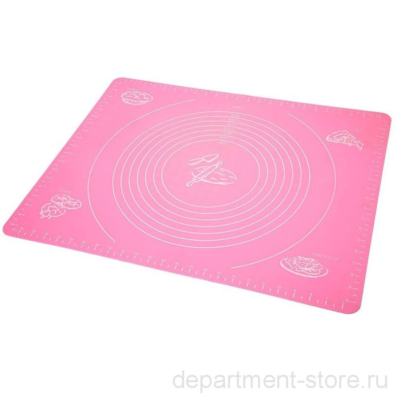 Коврик силиконовый для раскатки теста и выпечки (70 х 50 см), цвет Розовый