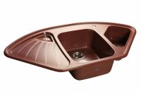 Угловая мраморная мойка GranFest Corner GF-C1040E Красный марс
