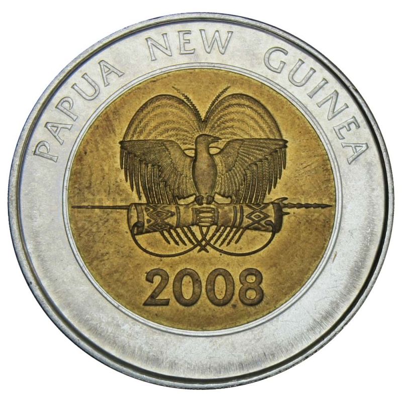 2 кина 2008 Папуа - Новая Гвинея 35 лет Банку Папуа Новой Гвинеи