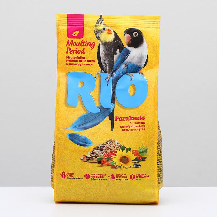 Корм "RIO" для средних попугаев в период линьки, 500 гр