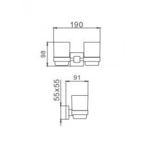 Стакан для зубных щеток Frap F30308 Квадрат