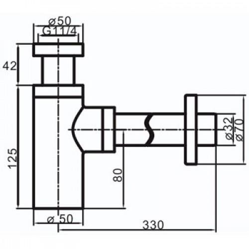 Vaserzberg SUS-6BR Бронзовый сифон для раковины