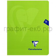 Тетрадь А4 48л.кл.Clairefontaine Mimesys зеленая пластик.обложка 303162С_green