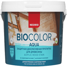 Пропитка для Древесины Neomid Biocolor Aqua 0.9л без Запаха, Деревозащитная для Внутренних и Наружных Работ / Неомид Био Колор Аква