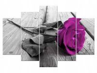 Модульная картина Фиолетовая роза в монохроме